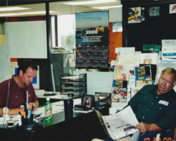 Photo from 2000 of a Farmers Coop Exchange Employee
